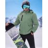 imageWULFUL Mens Waterproof Ski Jacket Warm Winter Coats Windproof Winter Jackets for Men Fleece Lined Windbreaker with HoodArmy Green