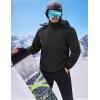 imageWULFUL Mens Waterproof Ski Jacket Warm Winter Coats Windproof Winter Jackets for Men Fleece Lined Windbreaker with HoodBlack