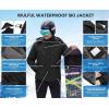 imageWULFUL Mens Waterproof Ski Jacket Warm Winter Coats Windproof Winter Jackets for Men Fleece Lined Windbreaker with HoodBlack