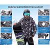 imageWULFUL Mens Waterproof Ski Jacket Warm Winter Coats Windproof Winter Jackets for Men Fleece Lined Windbreaker with HoodBlack Camo