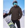 imageWULFUL Mens Waterproof Ski Jacket Warm Winter Coats Windproof Winter Jackets for Men Fleece Lined Windbreaker with HoodCoffee