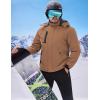 imageWULFUL Mens Waterproof Ski Jacket Warm Winter Coats Windproof Winter Jackets for Men Fleece Lined Windbreaker with HoodDark Brown