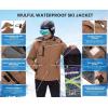 imageWULFUL Mens Waterproof Ski Jacket Warm Winter Coats Windproof Winter Jackets for Men Fleece Lined Windbreaker with HoodDark Brown