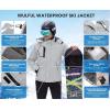 imageWULFUL Mens Waterproof Ski Jacket Warm Winter Coats Windproof Winter Jackets for Men Fleece Lined Windbreaker with HoodLight Grey