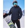 imageWULFUL Mens Waterproof Ski Jacket Warm Winter Coats Windproof Winter Jackets for Men Fleece Lined Windbreaker with HoodNavy Blue