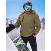 imageWULFUL Mens Waterproof Ski Jacket Warm Winter Coats Windproof Winter Jackets for Men Fleece Lined Windbreaker with HoodOlive Brown