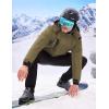 imageWULFUL Mens Waterproof Ski Jacket Warm Winter Coats Windproof Winter Jackets for Men Fleece Lined Windbreaker with HoodOlive Brown