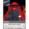 imageWULFUL Mens Waterproof Ski Jacket Warm Winter Coats Windproof Winter Jackets for Men Fleece Lined Windbreaker with HoodRed