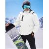 imageWULFUL Mens Waterproof Ski Jacket Warm Winter Coats Windproof Winter Jackets for Men Fleece Lined Windbreaker with HoodWhite