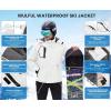 imageWULFUL Mens Waterproof Ski Jacket Warm Winter Coats Windproof Winter Jackets for Men Fleece Lined Windbreaker with HoodWhite