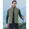 imageWULFUL Mens Windproof Lightweight Golf Vest Outerwear with Pockets Softshell Sleeveless Jacket for Travel Hiking RunningArmy Green