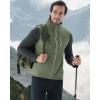imageWULFUL Mens Windproof Lightweight Golf Vest Outerwear with Pockets Softshell Sleeveless Jacket for Travel Hiking RunningArmy Green