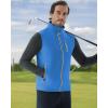 imageWULFUL Mens Windproof Lightweight Golf Vest Outerwear with Pockets Softshell Sleeveless Jacket for Travel Hiking RunningBright Blue