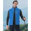 imageWULFUL Mens Windproof Lightweight Golf Vest Outerwear with Pockets Softshell Sleeveless Jacket for Travel Hiking RunningBright Blue