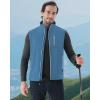 imageWULFUL Mens Windproof Lightweight Golf Vest Outerwear with Pockets Softshell Sleeveless Jacket for Travel Hiking RunningLake Blue