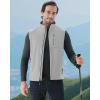 imageWULFUL Mens Windproof Lightweight Golf Vest Outerwear with Pockets Softshell Sleeveless Jacket for Travel Hiking RunningLight Grey