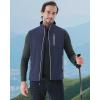 imageWULFUL Mens Windproof Lightweight Golf Vest Outerwear with Pockets Softshell Sleeveless Jacket for Travel Hiking RunningNavy