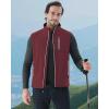 imageWULFUL Mens Windproof Lightweight Golf Vest Outerwear with Pockets Softshell Sleeveless Jacket for Travel Hiking RunningWind Red
