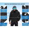 imageWULFUL Mens Winter Coats Waterproof Ski Jacket Warm Windproof Winter Windbreaker Jackets for Men with HoodBlack0047