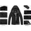 imageWULFUL Womens Waterproof Ski Jacket Warm Winter Coats Windproof Winter Jackets for Women Fleece Lined Windbreaker with HoodBlackn2