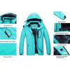 imageWULFUL Womens Waterproof Ski Jacket Warm Winter Coats Windproof Winter Jackets for Women Fleece Lined Windbreaker with HoodLight Blue