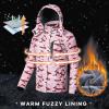 imageWULFUL Womens Waterproof Ski Jacket Warm Winter Coats Windproof Winter Jackets for Women Fleece Lined Windbreaker with HoodPink Camo