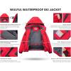 imageWULFUL Womens Waterproof Ski Jacket Warm Winter Coats Windproof Winter Jackets for Women Fleece Lined Windbreaker with HoodRedn2