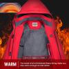 imageWULFUL Womens Waterproof Ski Jacket Warm Winter Coats Windproof Winter Jackets for Women Fleece Lined Windbreaker with HoodRedn2