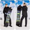 imageWULFUL Womens Waterproof Snow Ski Jacket Mountain Windproof Winter Coat with Detachable HoodBlack