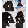 imageWULFUL Womens Waterproof Snow Ski Jacket Mountain Windproof Winter Coat with Detachable HoodBlack