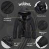 imageWULFUL Womens Waterproof Snow Ski Jacket Mountain Windproof Winter Coat with Detachable HoodBlack