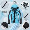 imageWULFUL Womens Waterproof Snow Ski Jacket Mountain Windproof Winter Coat with Detachable HoodBlueblack