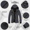 imageWULFUL Womens Waterproof Snow Ski Jacket Mountain Windproof Winter Coat with Detachable HoodDark Grey