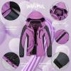 imageWULFUL Womens Waterproof Snow Ski Jacket Mountain Windproof Winter Coat with Detachable HoodLight Purpleblack
