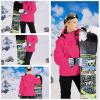 imageWULFUL Womens Waterproof Snow Ski Jacket Mountain Windproof Winter Coat with Detachable HoodPeach Red