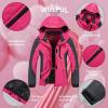 imageWULFUL Womens Waterproof Snow Ski Jacket Mountain Windproof Winter Coat with Detachable HoodRoseblack