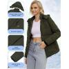 imageWULFUL Womens Winter Coats Lightweight Warm Thicken Puffer Jacket Waterproof Quilted Winter Jackets with Removable HoodArmy Green