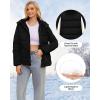 imageWULFUL Womens Winter Coats Lightweight Warm Thicken Puffer Jacket Waterproof Quilted Winter Jackets with Removable HoodBlack