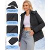 imageWULFUL Womens Winter Coats Lightweight Warm Thicken Puffer Jacket Waterproof Quilted Winter Jackets with Removable HoodDark Grey