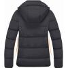 imageWULFUL Womens Winter Coats Lightweight Warm Thicken Puffer Jacket Waterproof Quilted Winter Jackets with Removable HoodDark Grey