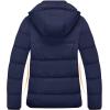 imageWULFUL Womens Winter Coats Lightweight Warm Thicken Puffer Jacket Waterproof Quilted Winter Jackets with Removable HoodNavy