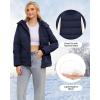 imageWULFUL Womens Winter Coats Lightweight Warm Thicken Puffer Jacket Waterproof Quilted Winter Jackets with Removable HoodNavy