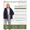 imageWULFUL Womens Winter Coats Lightweight Warm Thicken Puffer Jacket Waterproof Quilted Winter Jackets with Removable HoodNavy