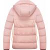 imageWULFUL Womens Winter Coats Lightweight Warm Thicken Puffer Jacket Waterproof Quilted Winter Jackets with Removable HoodPink
