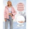imageWULFUL Womens Winter Coats Lightweight Warm Thicken Puffer Jacket Waterproof Quilted Winter Jackets with Removable HoodPink