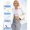 imageWULFUL Womens Winter Coats Lightweight Warm Thicken Puffer Jacket Waterproof Quilted Winter Jackets with Removable HoodWhite