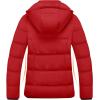 imageWULFUL Womens Winter Coats Lightweight Warm Thicken Puffer Jacket Waterproof Quilted Winter Jackets with Removable HoodWine Red