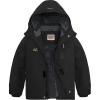 imageWULFUL Boys Waterproof Ski Jackets Warm Fleece Lined Hooded Winter Snow CoatBlack