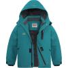 imageWULFUL Boys Waterproof Ski Jackets Warm Fleece Lined Hooded Winter Snow CoatBlue Green