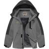 imageWULFUL Boys Waterproof Ski Snow Jacket Winter Thick Fleece Jacket Outdoor Windproof CoatDark Greyblack